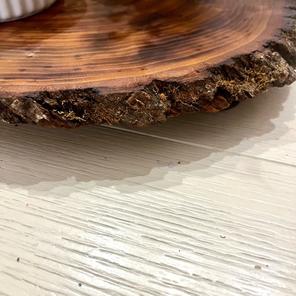 Rustic Live Edge Wood Riser-Plant Stand-Serving Platter Handmade - Picture 6 of 8